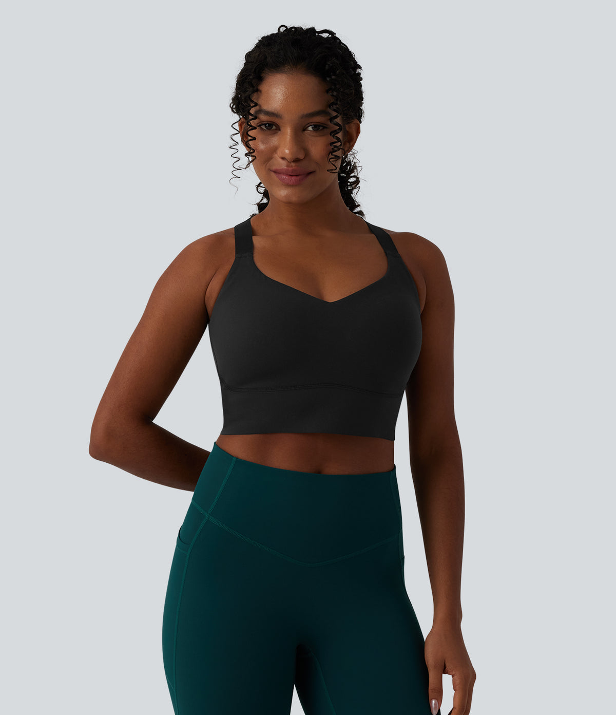 Medium Support Training Sports Bra DD-F — Black — view 2