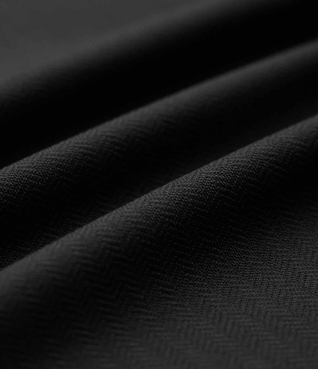 High-waisted Herringbone Work Bootcut Trousers with Pockets — Black — view 8