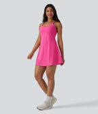 Plush Push-Up Adjustable Straps Crisscross Backless Built-in Bra Dance Active Dress-Edition — Fuchsia Purple — view 8