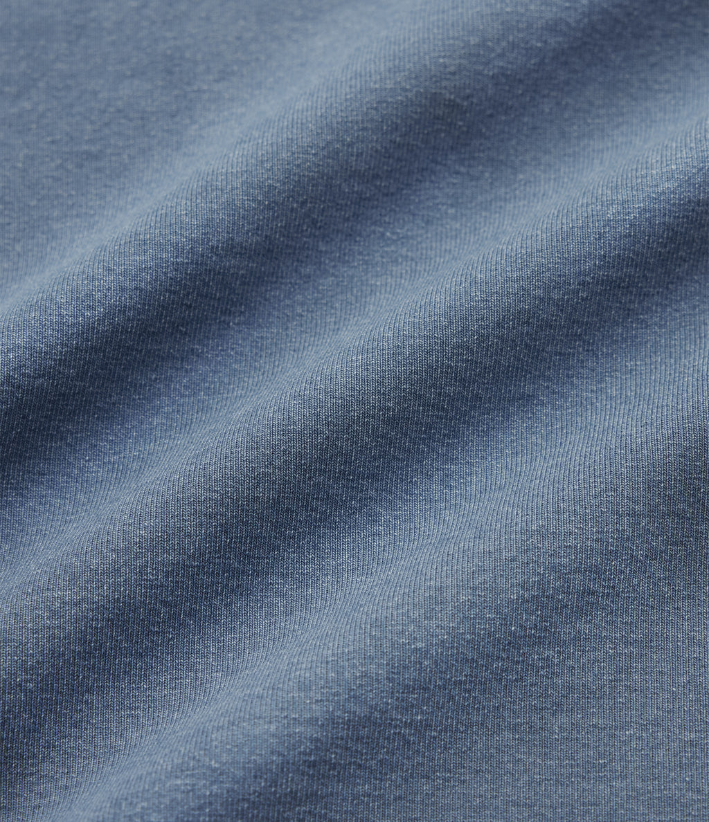Round Neck Short Sleeve Denim Casual T-Shirt with Pocket — Blue Jasper Denim — view 6