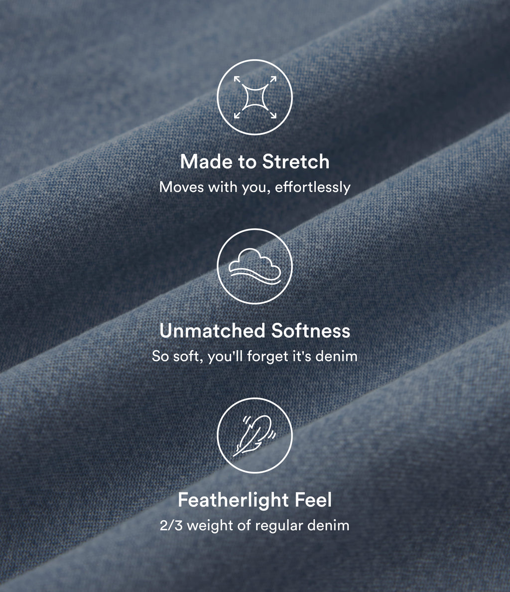 Mid Rise Denim Casual Balloon Joggers with Pockets — Blue Jasper Denim — view 5