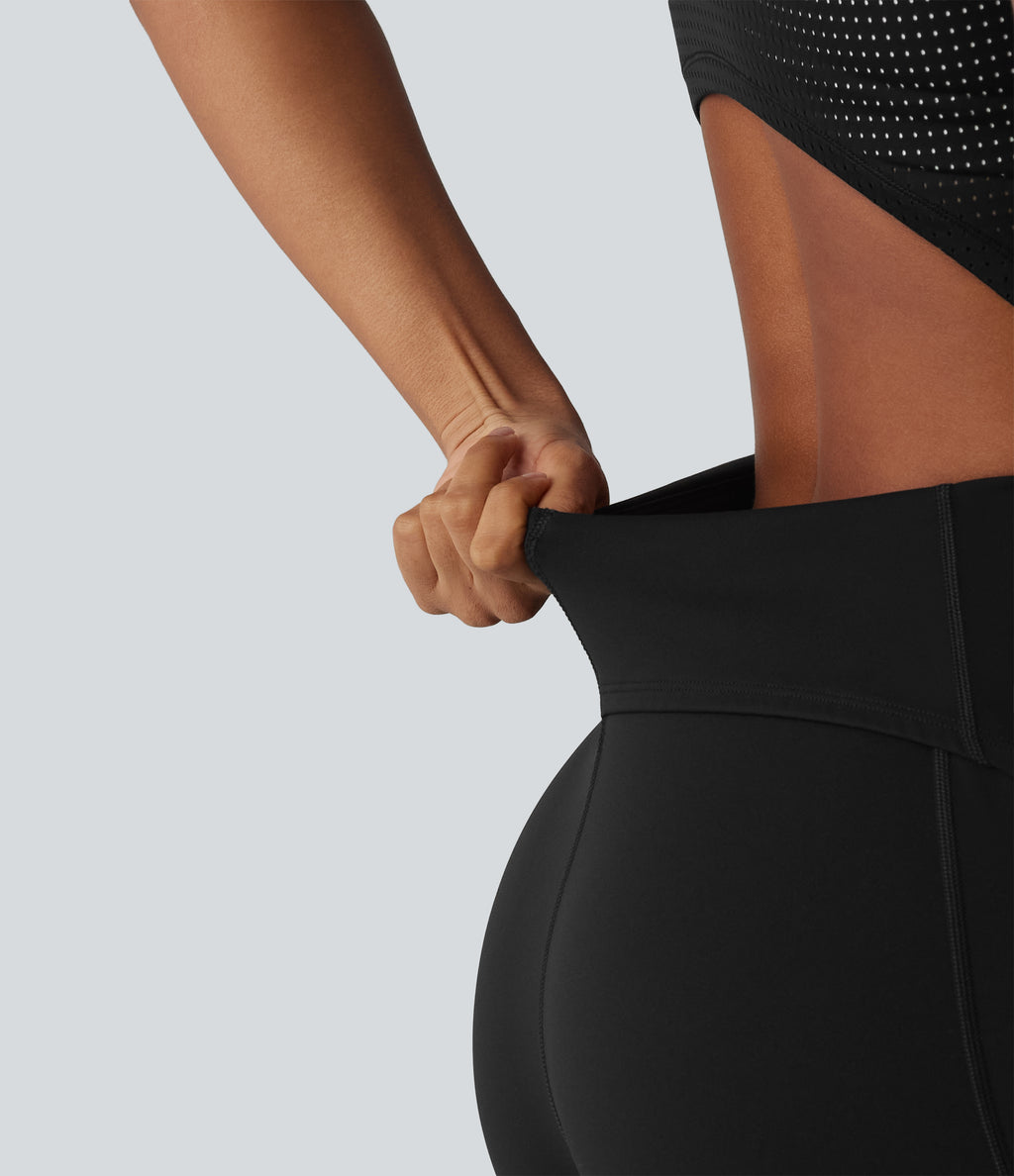 Backless Sleeveless Pockets Breathable Mesh Yoga Playsuit with Detachable Skirt — Black — view 6