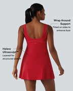 Push-Up 2-in-1 Mini Tennis Active Dress DD-F Cups with Pockets-Edition — Aura Orange — view 2