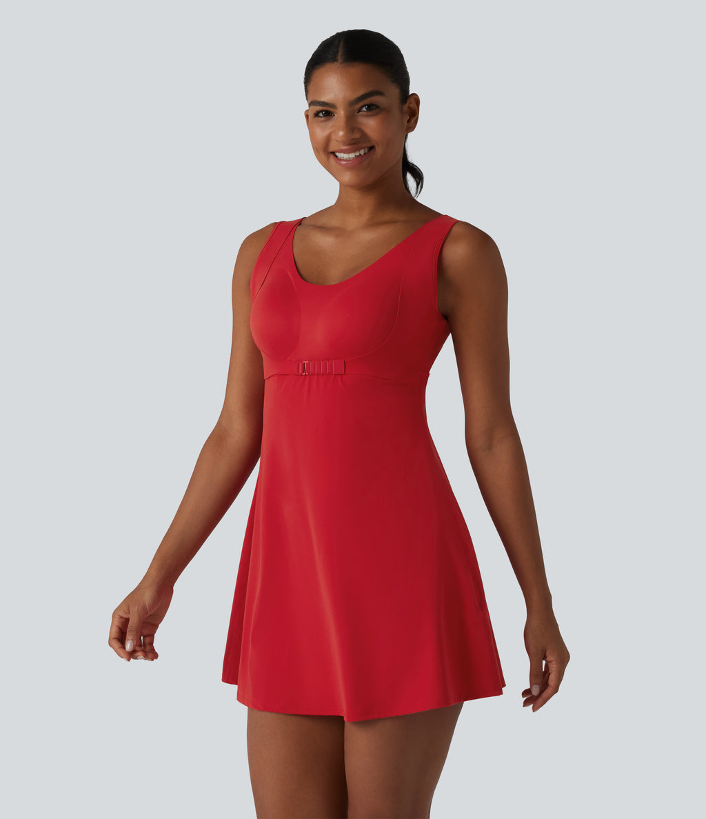 Push-Up 2-in-1 Mini Tennis Active Dress DD-F Cups with Pockets-Edition — Aura Orange — view 4