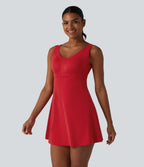 Push-Up 2-in-1 Mini Tennis Active Dress DD-F Cups with Pockets-Edition — Aura Orange — view 4