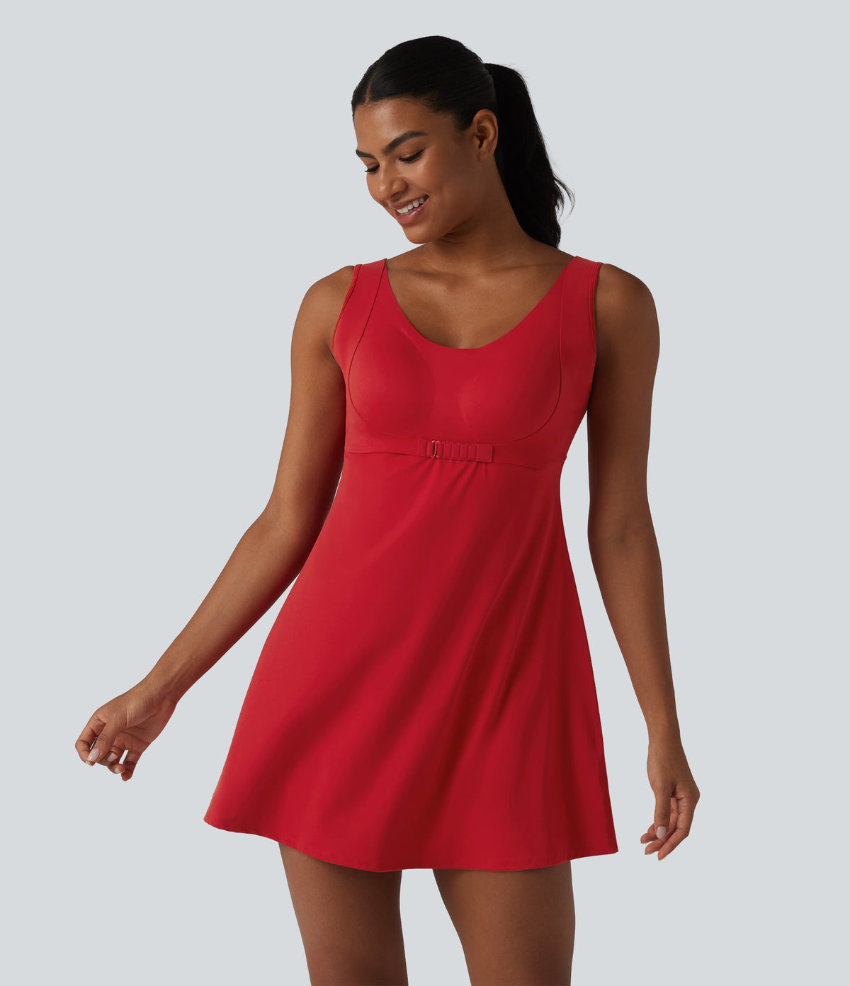 Push-Up 2-in-1 Mini Tennis Active Dress DD-F Cups with Pockets-Edition — Aura Orange — view 3
