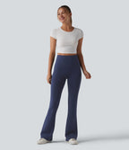 SpacerTek High Waisted Tummy Control Flare Casual Trousers — Peacoat — view 6