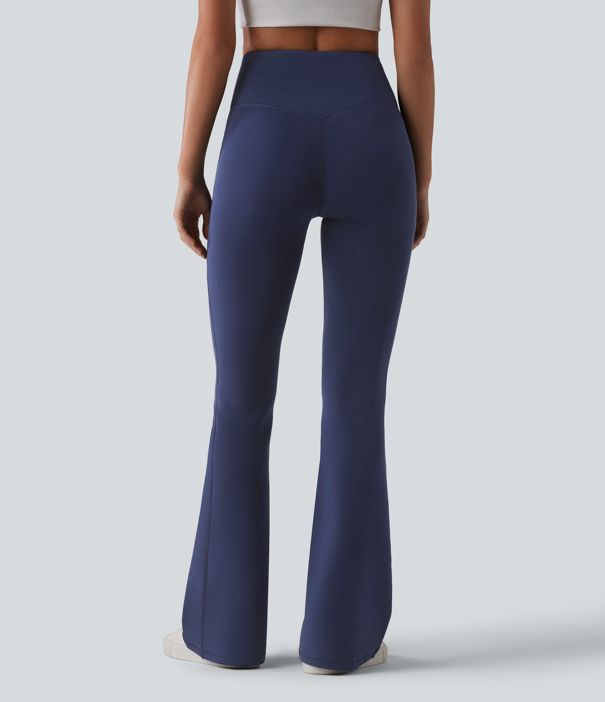 SpacerTek High Waisted Tummy Control Flare Casual Trousers — Peacoat — view 2