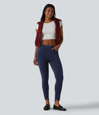 SpacerTek Mid Rise Casual Skinny Trousers with Pockets — Peacoat — view 7