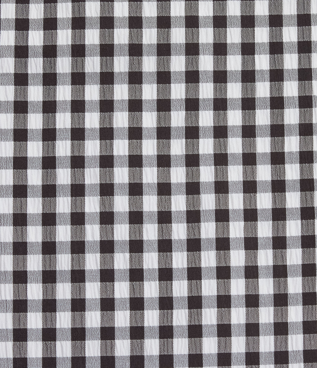 High Waisted Baggy Plaid Casual Trousers with Pockets — Black White Bubble Grid — view 6