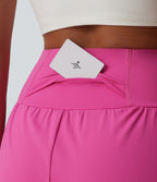 Airy Super High Waisted Tummy Control 2-in-1 InstantCool Yoga Shorts 5'' with Pockets — Fuchsia Fedora — view 5