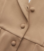 Halter Tie Back Pleated Casual Tank Top — Tan — view 7