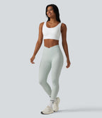 Medium Support Backless Adjustable Buckle Built-in Bra Training Sports Bra — White — view 6