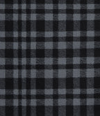 Check Plaid Print High Waisted Drawstring Yoga Capri Leggings with Pockets — Storm Gray Check Plaid — view 8