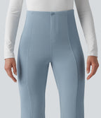 SpacerTek High Waisted Tummy Control Flare Casual Trousers — Dusty Blue — view 4