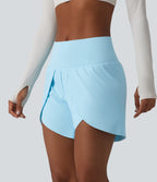 Airy Mid Rise 2-in-1 Tulip Hem InstantCool Yoga Shorts 5'' with Pockets — Spun Sugar — view 3
