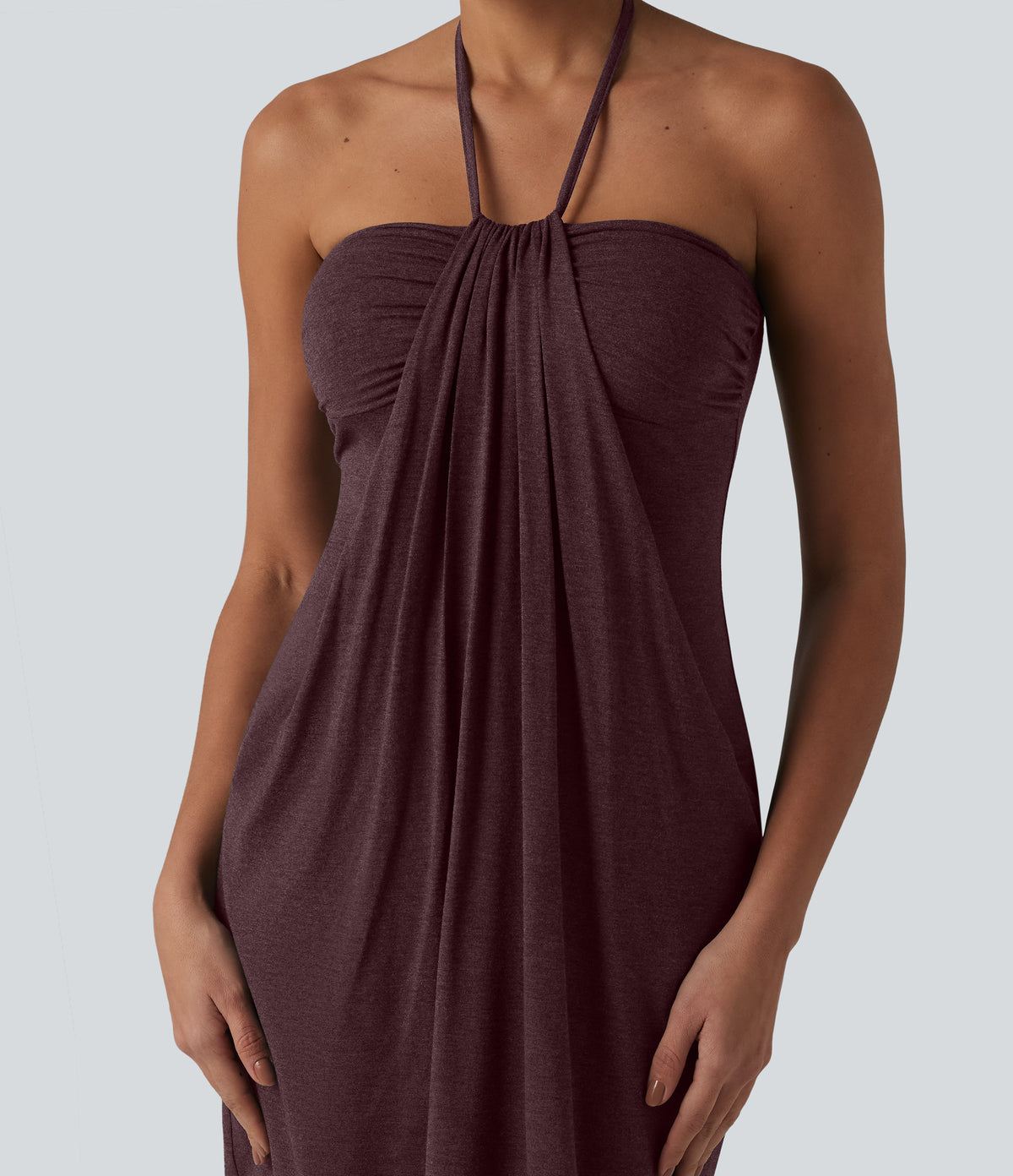 Halter Tie Back Mini Resort Dress with Pockets — Sassafras — view 6