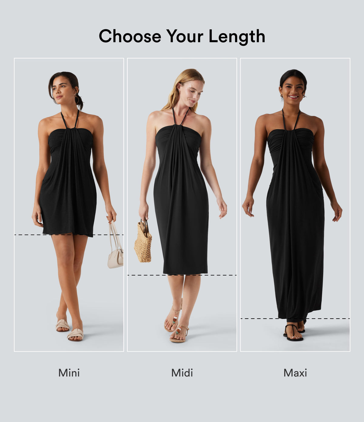 Halter Tie Back Mini Resort Dress with Pockets — Sassafras — view 2