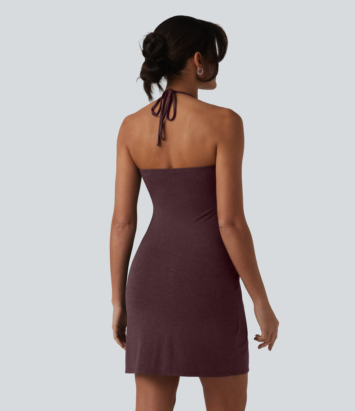 Halter Tie Back Mini Resort Dress with Pockets — Sassafras — view 3
