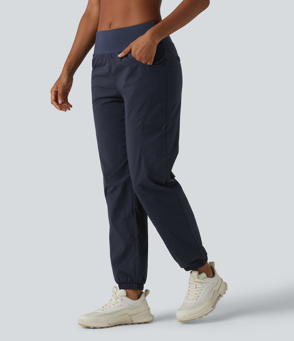 Low Rise Hiking Joggers with Pockets — Parisian Night — view 3