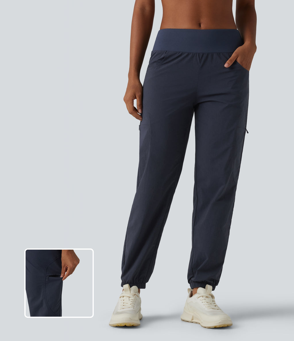 Low Rise Hiking Joggers with Pockets — Parisian Night — view 1