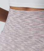 High Waisted Tummy Control 2-in-1 Stripe Mini Workout Skirt with Pockets — Mist Drift Stripe — view 5
