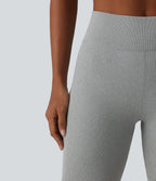 OneForm Seamless Flow High Waisted Casual Biker Shorts — Fog Gray — view 6