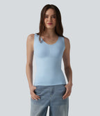 OneForm Seamless Flow Shapewear Casual Tank Top — Corydalis Blue — view 6