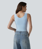 OneForm Seamless Flow Shapewear Casual Tank Top — Corydalis Blue — view 3
