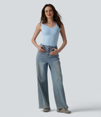 OneForm Seamless Flow Shapewear Casual Tank Top — Corydalis Blue — view 7