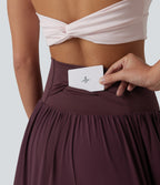 High Waisted 2-in-1 Running Shorts 5'' with Pockets — Fig — view 4