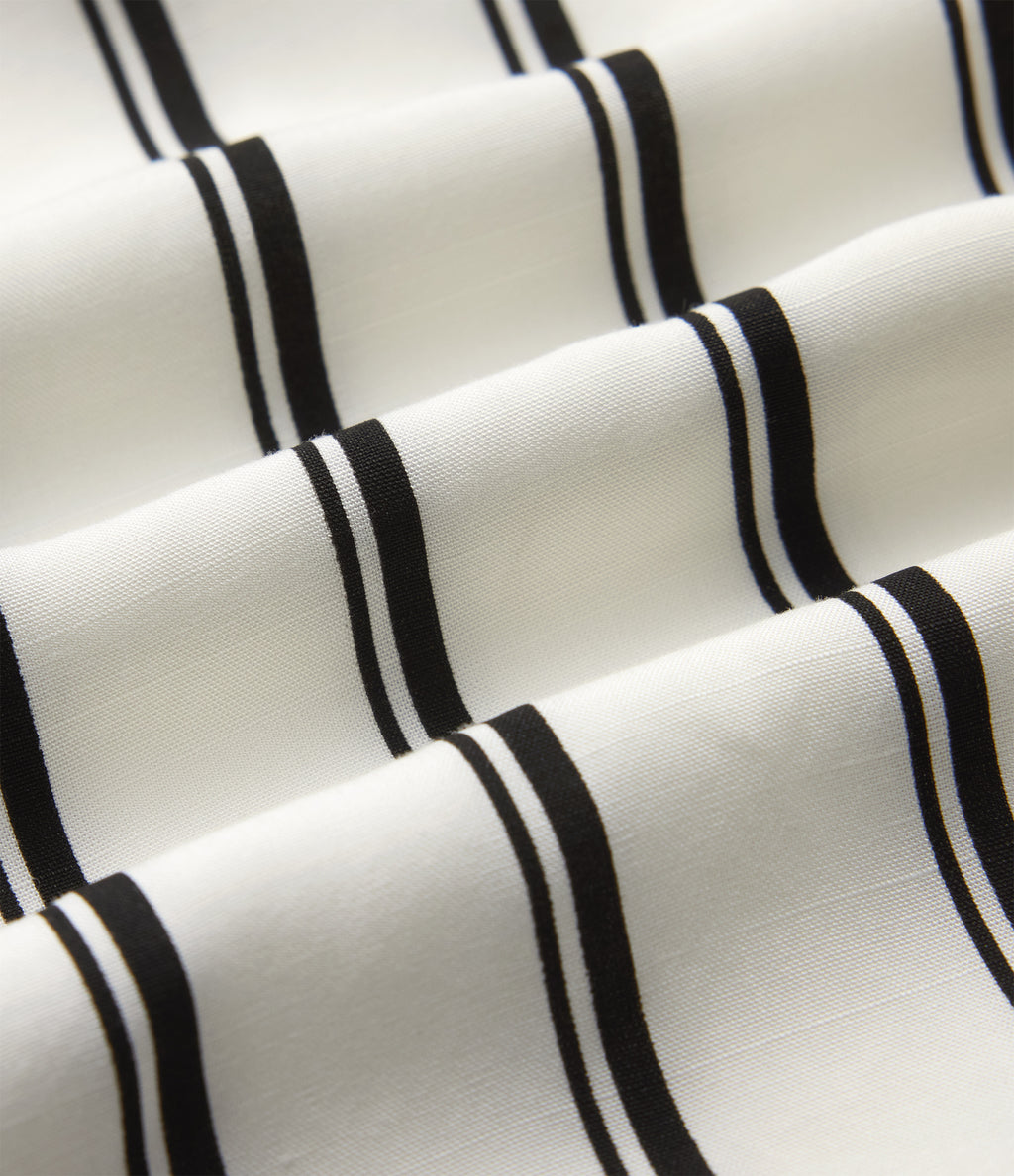 Short Sleeve Stripe Casual Shirt Playsuit with Pockets — Deep Voyage Stripe — view 6