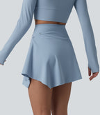 High Waisted Tummy Control 2-Piece Mini Yoga Skirt with Pockets — Celestial Blue — view 2