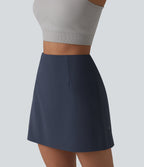 High Waisted Tummy Control 2-in-1 Mini Workout Skirt with Pockets — Always in a Mood - Dark Blue — view 5