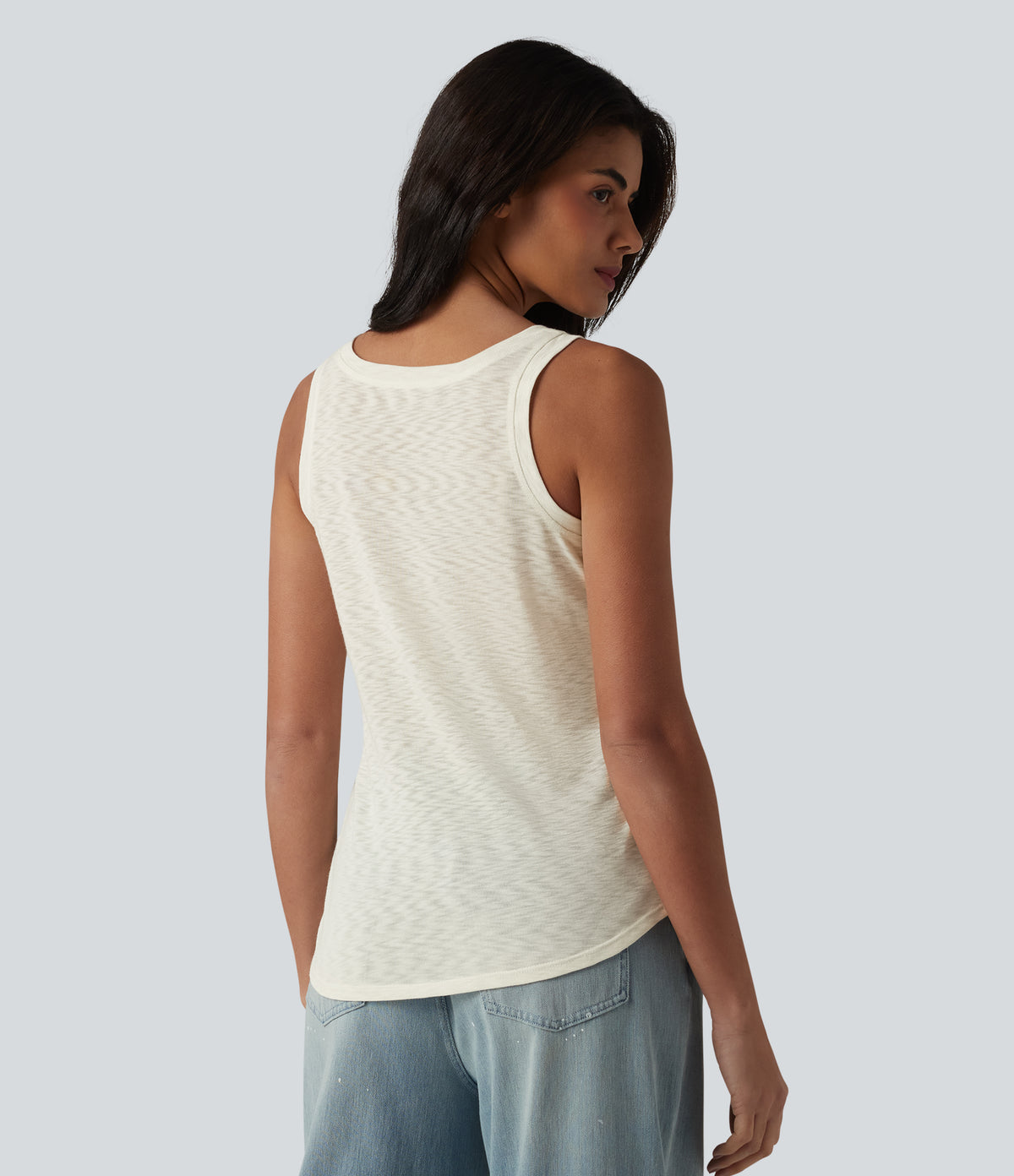 V Neck Casual Tank Top — Icicle — view 2