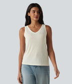 V Neck Casual Tank Top — Icicle — view 4