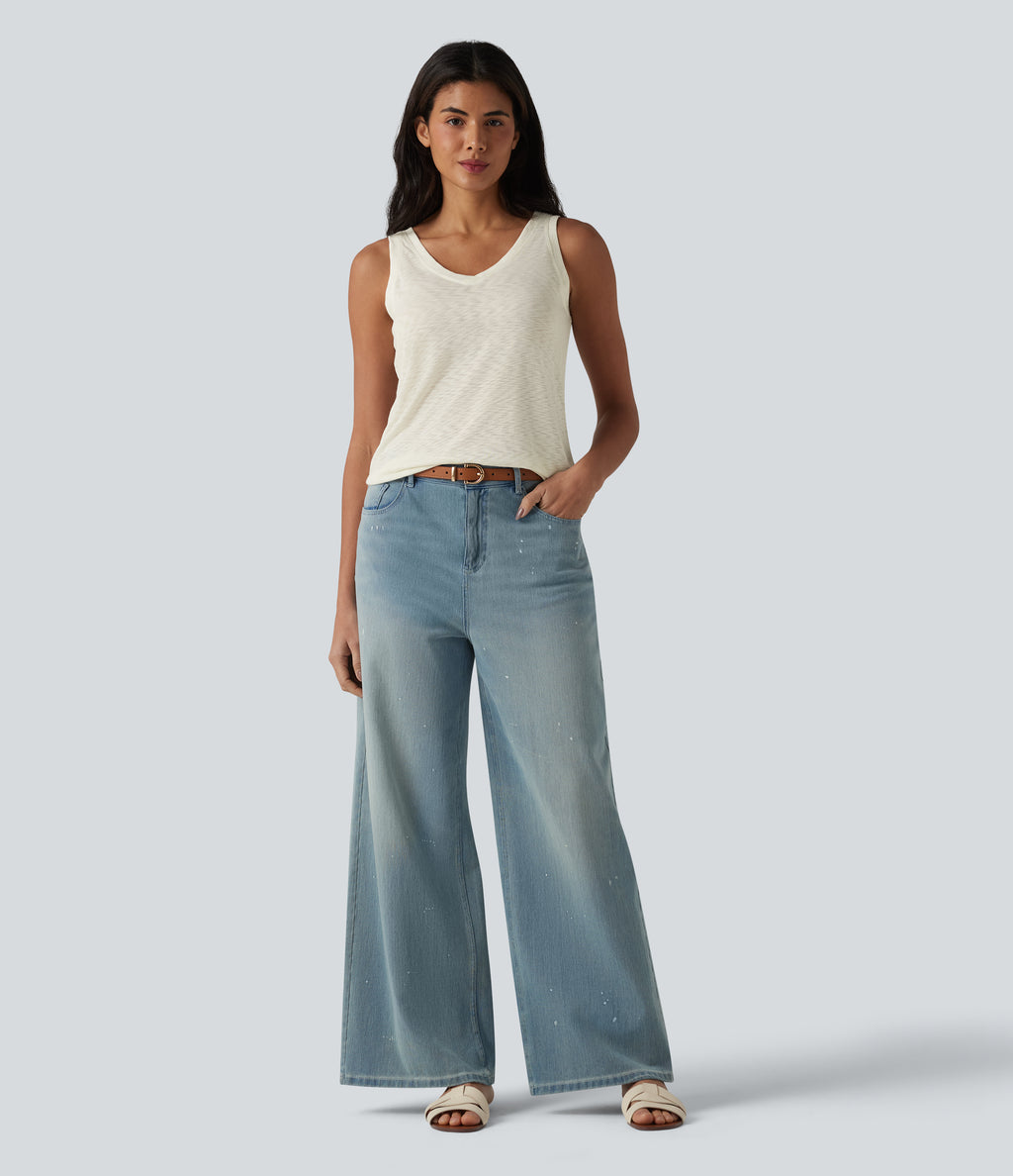 V Neck Casual Tank Top — Icicle — view 6