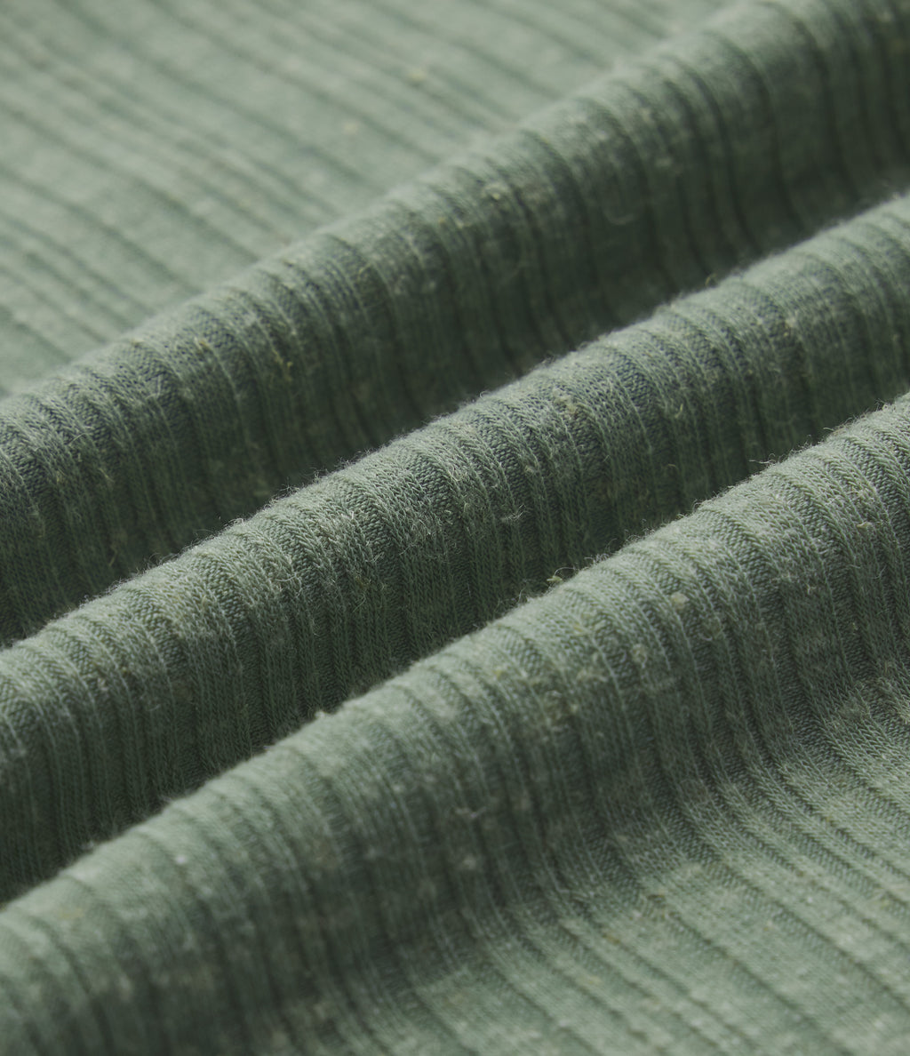 Ribbed Knit High Waisted Bodycon Midi Casual Linen-Blend Skirt — Sage Green Ribbed — view 8