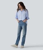 3/4 Puff Sleeve Casual Shirt — Ballad Blue — view 7