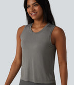 OneForm Seamless Flow Round Neck Running Tank Top — Grey — view 1