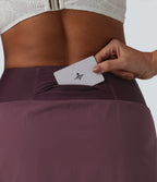 High Waisted 2-in-1 Bikini Bottom Swimsuit with Pocket — Eggplant — view 5