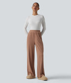 High Waisted Lounge Trousers with Pockets — Mocha Mousse — view 6