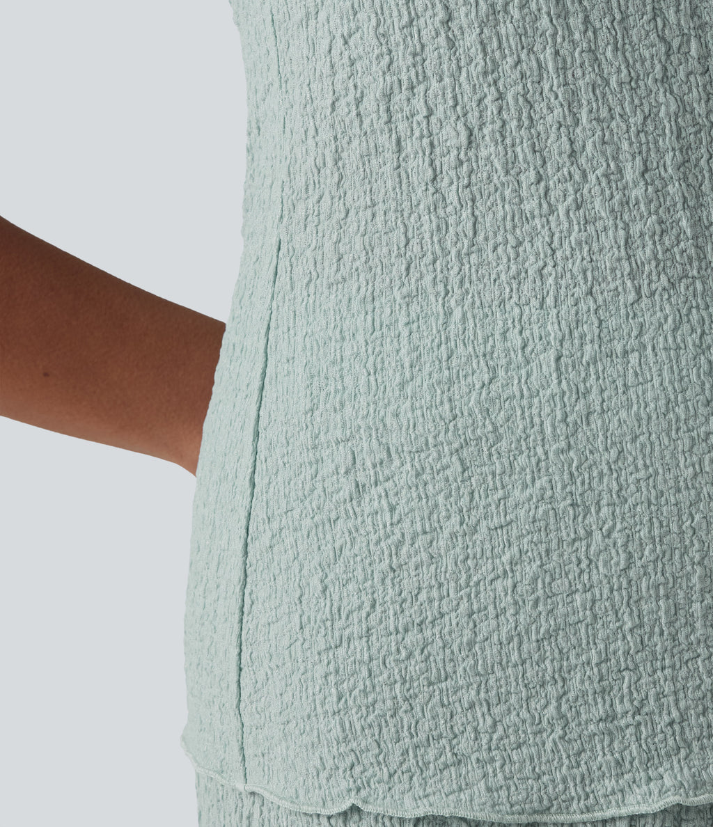 Boat Neck Casual Tank Top — Pistachio — view 5