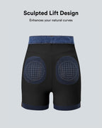 High Waisted Sculpted Lift Design Straight Leg Casual Jeans with Pockets — Tide Blue Denim — view 4