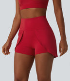 Airy High Waisted InstantCool Yoga Shorts 3'' with Pockets — Salsa — view 3