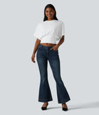 Round Neck Batwing Sleeve Casual Top — White — view 5