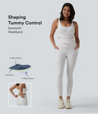 U Neck Cut Out Drawstring Tummy Control Stripe Yoga Jumpsuit with Pockets-Edition — Zebra Ripple — view 1