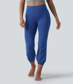 High Waisted Tummy Control Dance Cropped Balloon Joggers with Pockets — Beaucoup Blue — view 2