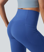 High Waisted Tummy Control Dance Cropped Balloon Joggers with Pockets — Beaucoup Blue — view 6