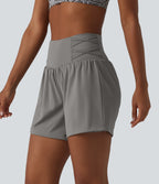 Airy Super High Waisted 2-in-1 InstantCool Yoga Shorts 5'' with Pockets — Steeple Gray — view 3